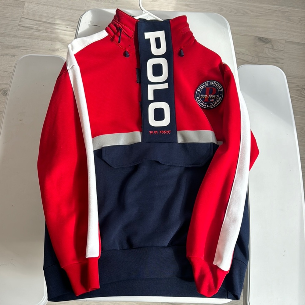 Polo Red and Navy Hoodie